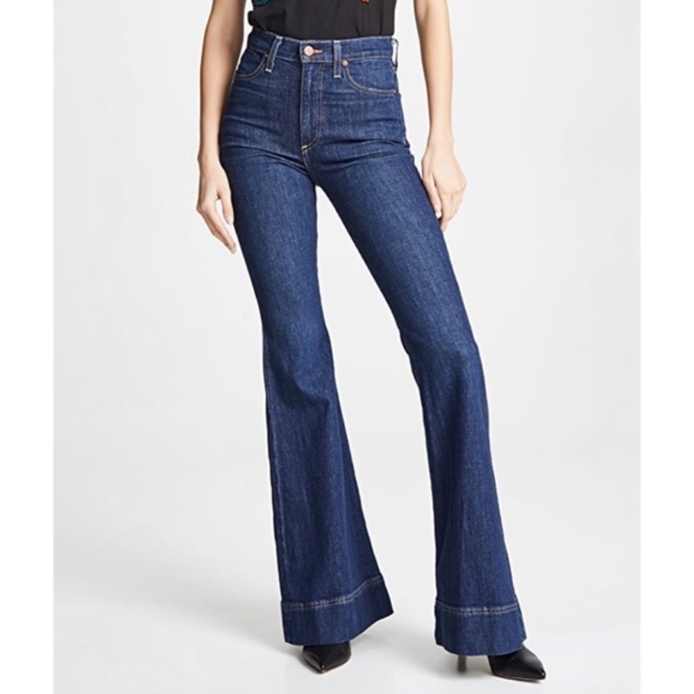 Alice + Olivia Dark Blue Flare Jeans